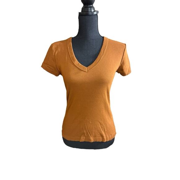 Michael Stars Cotton Knit Pullover Short Sleeve Amber XS‎ - Picture 1 of 7